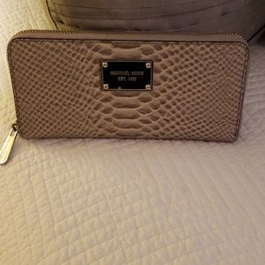Michael Kors snakeskin embossed zipper wallet